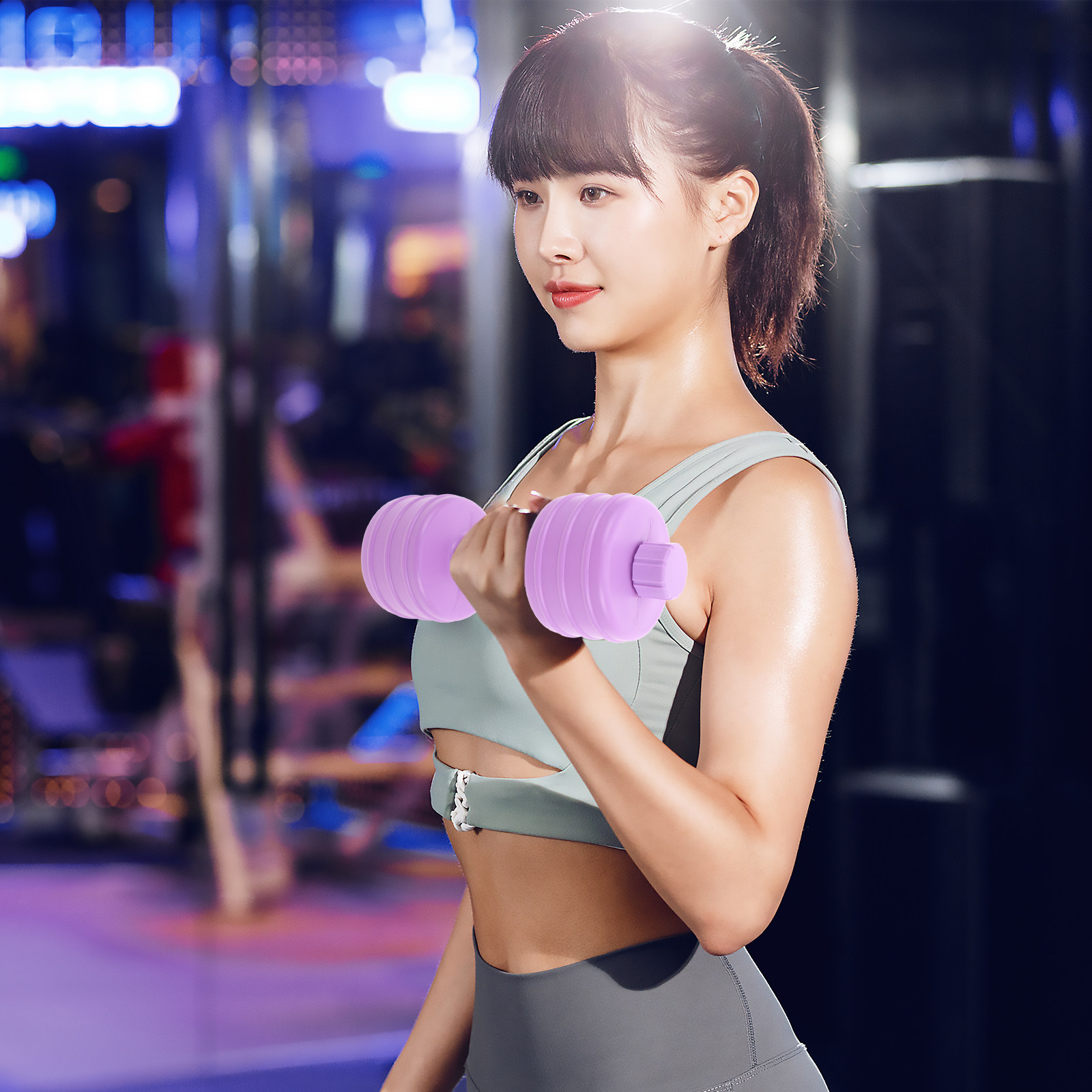 Home Gym No Equipment - 2Pcs Dumbbell Shaped Water Bottle for