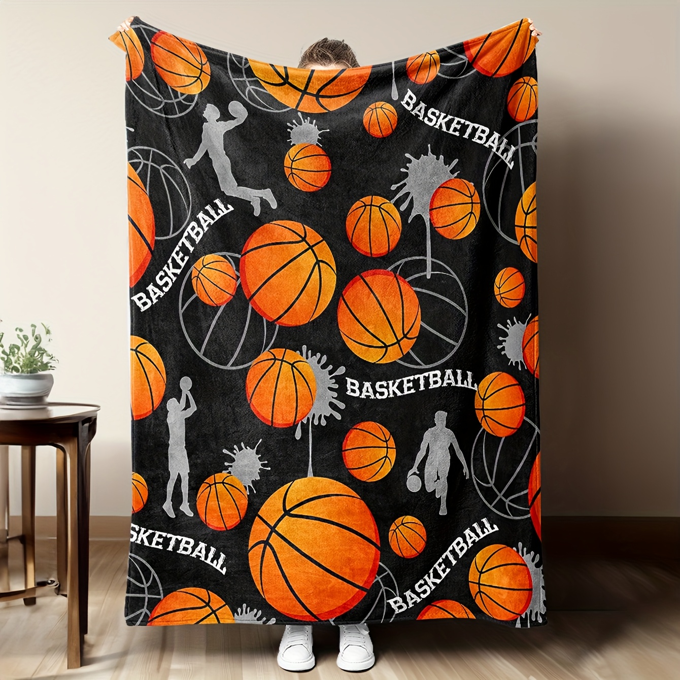 Basketball Flannel Throw Blank - Home Gym And Basketball Court recension och pris