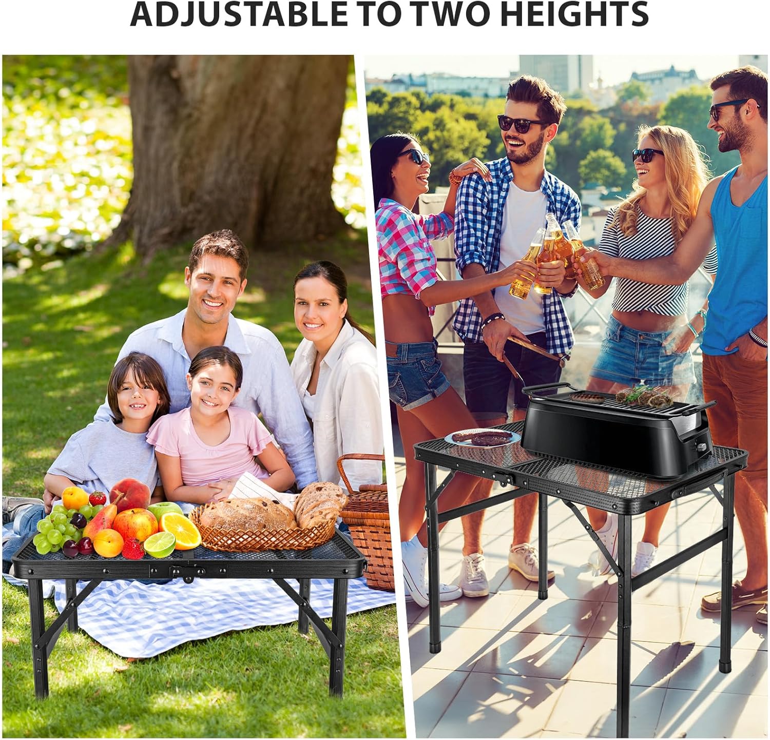2x1.3 FT Folding Camping Table - Adjustable Weight Bench recension och pris