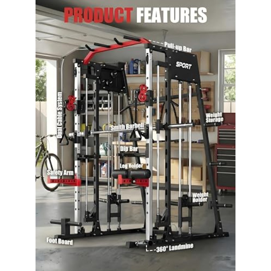 Smith Machine Home Gym All in  - Home Gym Cable Machine recension och pris