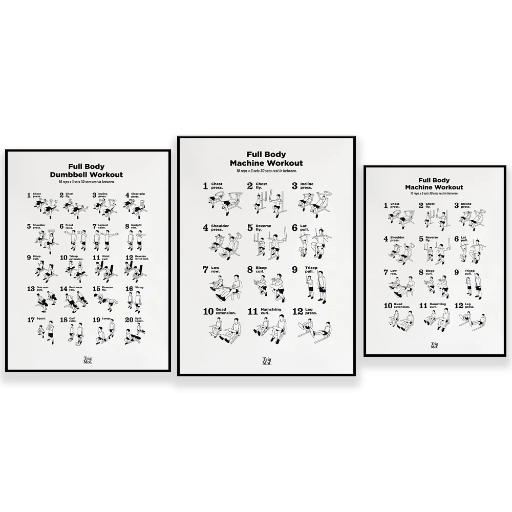 Dumbbell Workout Poster,Gym Po - Home Gym York recension och pris