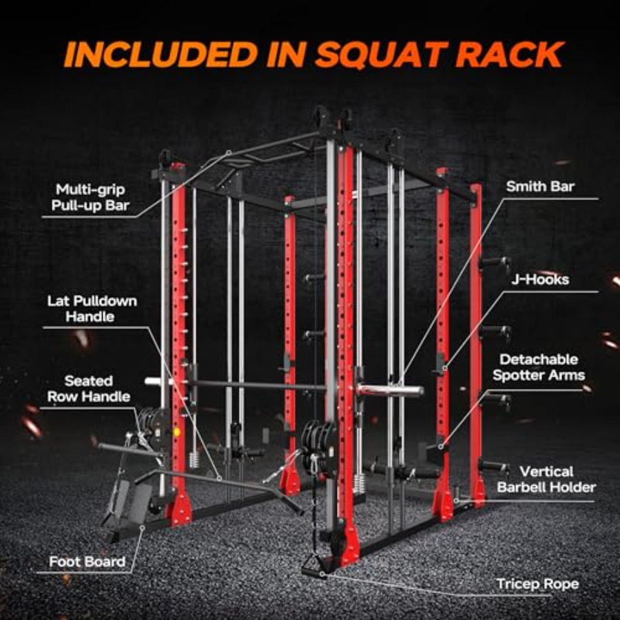 All-in-One Power Rack with Smi - Home Gym Cable Machine recension och pris
