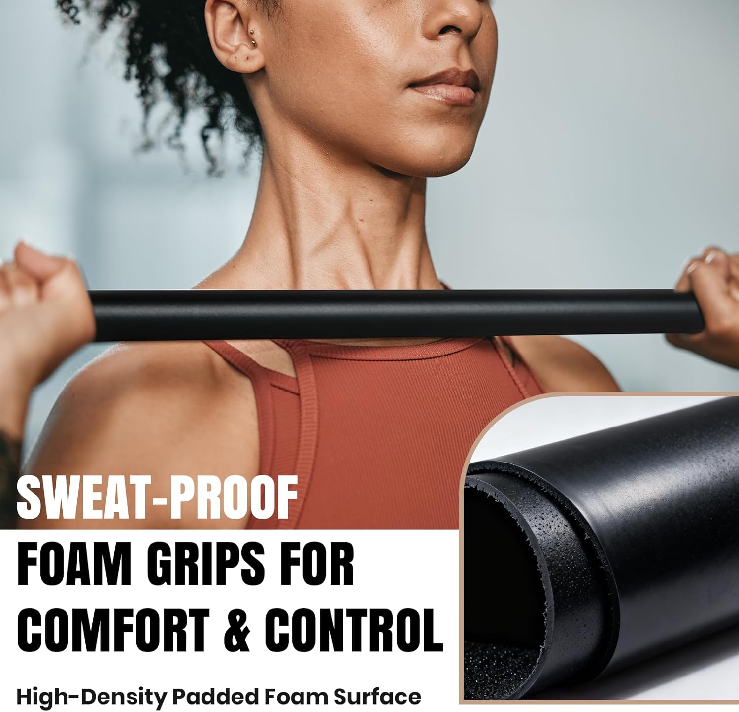 Padded Weighted Bar for Exerci - Home Gym Options recension och pris