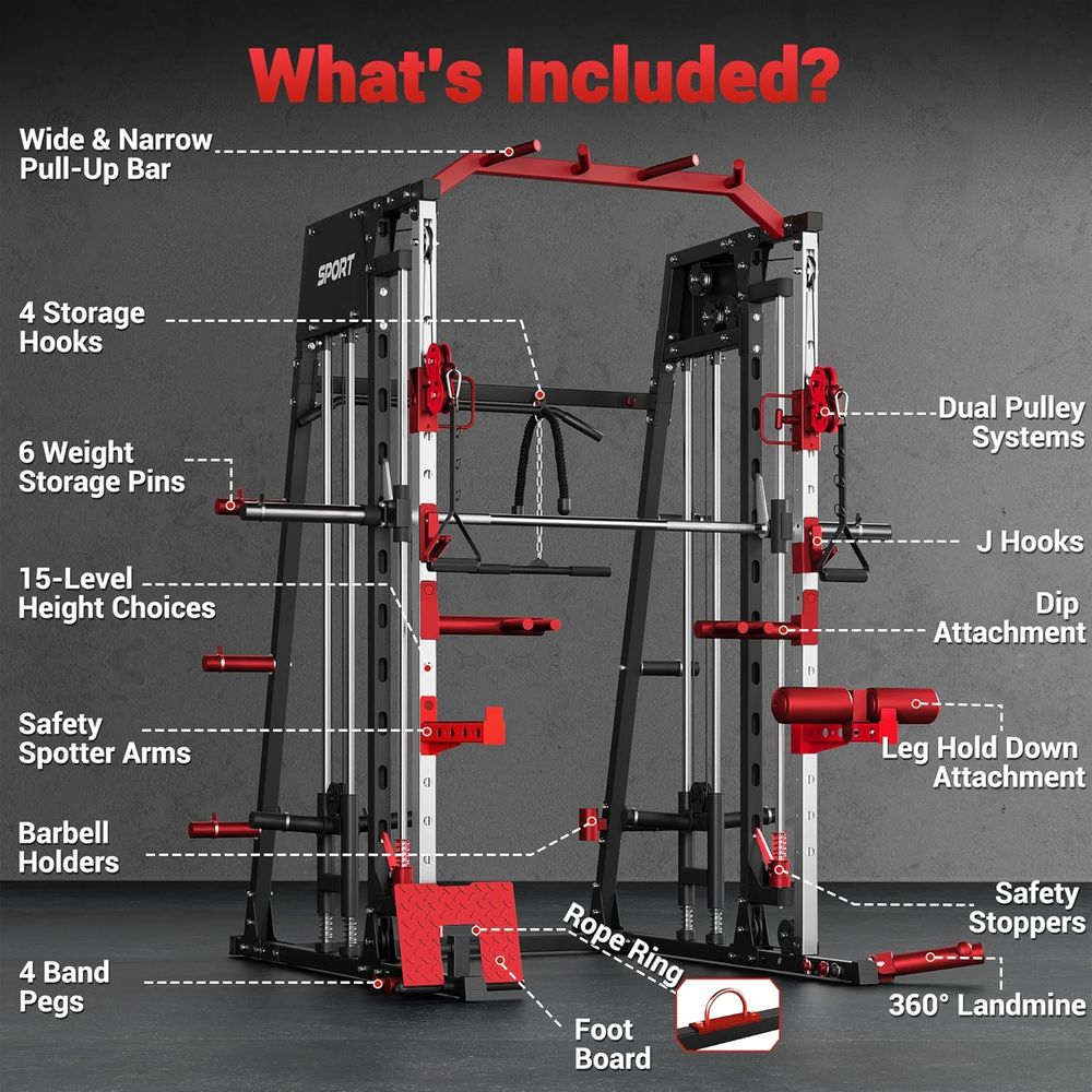 Home Gym Power Cage with Smith - Home Gym Cable Machine recension och pris