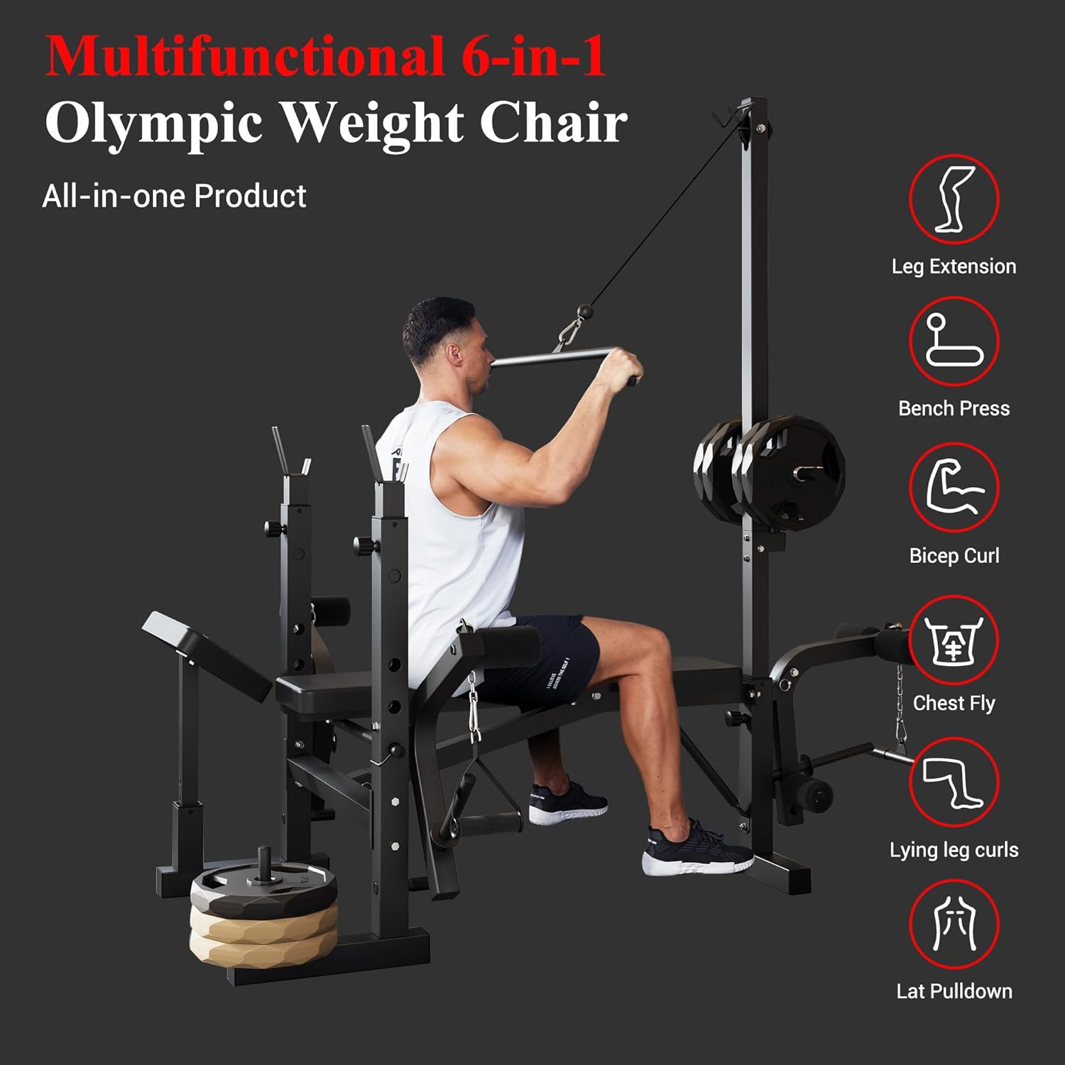 Weight Bench, Foldable Bench P - Home Gym Cable Machine recension och pris